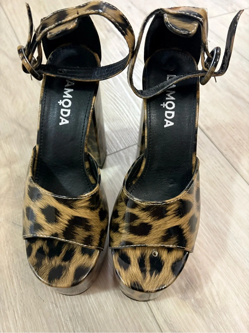 LaModa Leopard-Print Platform Heels